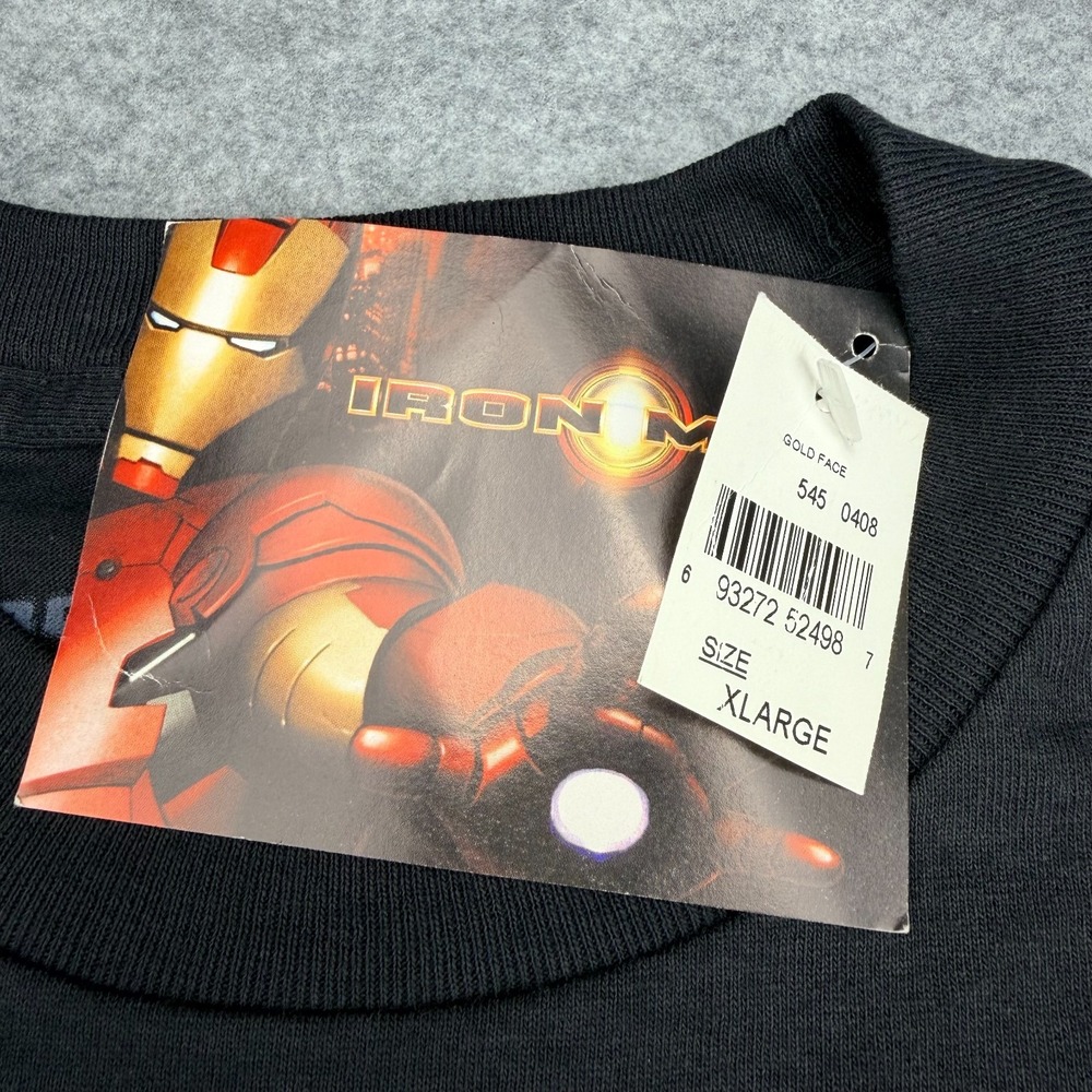Iron Man 2008 Movie Mad Engine Gold Face T-Shirt Black XL New With Tags - Picture 6 of 15